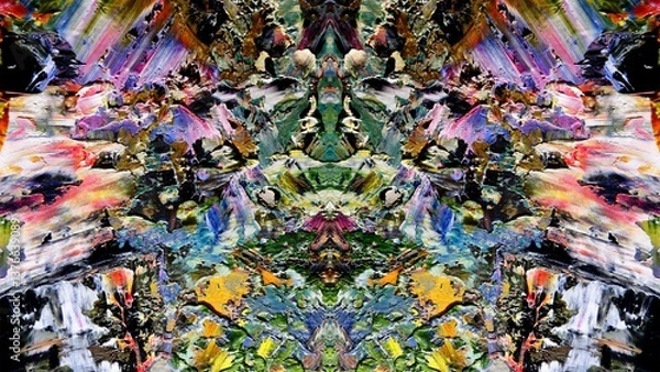 Fototapeta Abstract art background . Hand painting artwork on canvas .