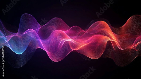 Obraz Waves of computer code. Binary code big data. Internet technologies of the future, the flow of open data. Wireless transmission of information. Sorting binary code 3d illustration