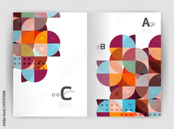 Fototapeta Print template modern elegant background triangle annual report