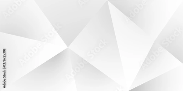 Obraz Abstract white and gray triangle vector background. texture white pattern	