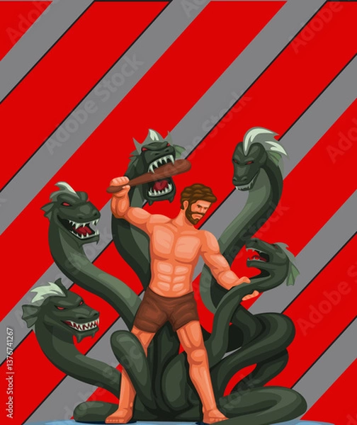 Fototapeta Hercules is a Greek and Roman mythological figure known as a demigod hero with extraordinary strength.