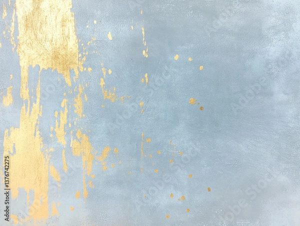 Fototapeta Textured abstract wall design featuring blue and gold elements in modern artistic style
