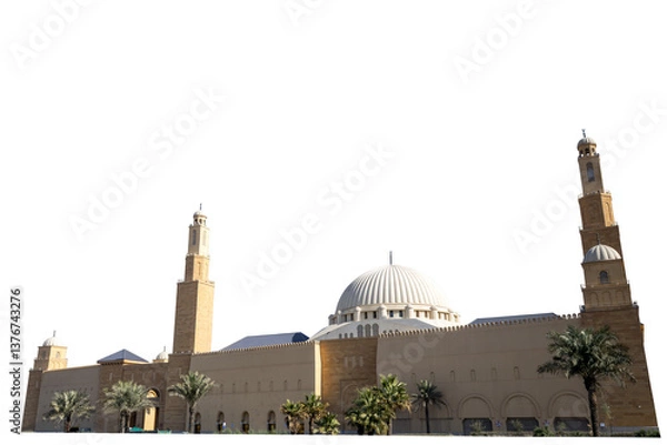 Obraz Al Rajhi Grand Mosque on Eastern Ring Road in RIyadh, isolated
