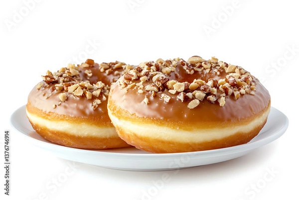 Obraz Nutty Delights Brown Glazed Doughnuts 