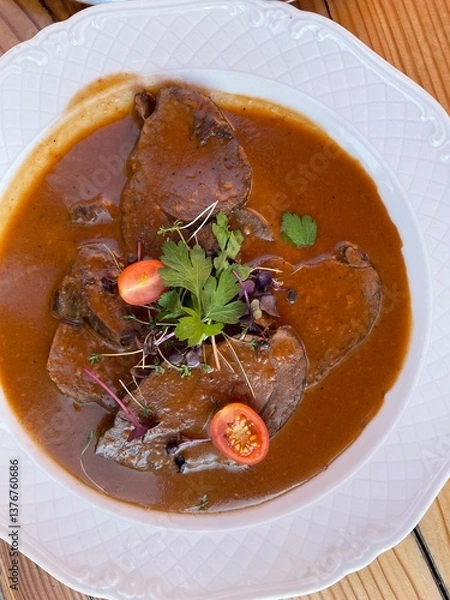 Obraz Rinderbraten mit Sauce.