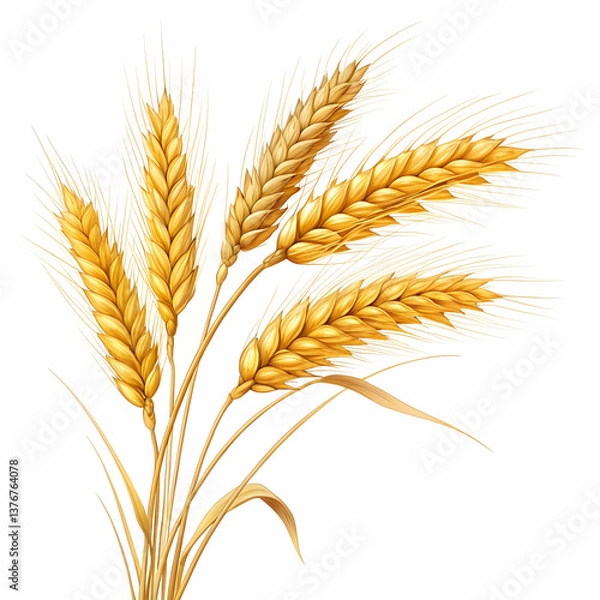 Fototapeta Realistic Wheat Composition