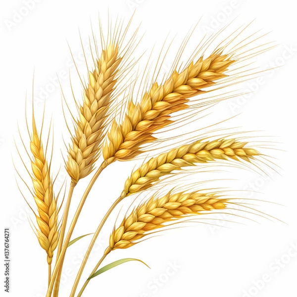 Fototapeta Realistic Wheat Composition