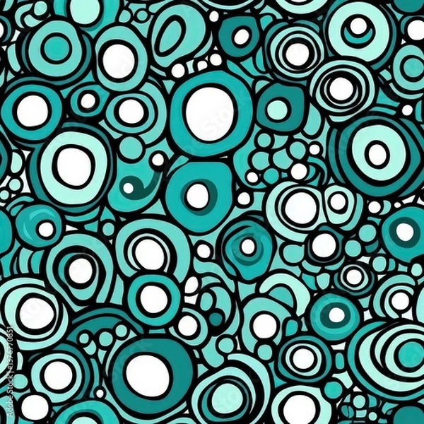 Obraz Bubbles doodle seamless pattern for background texture textile fabric