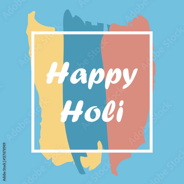 Fototapeta vector illustration with Happy Holi greeting card. Happy Holi colorful poster. Happy Holi colorful background
