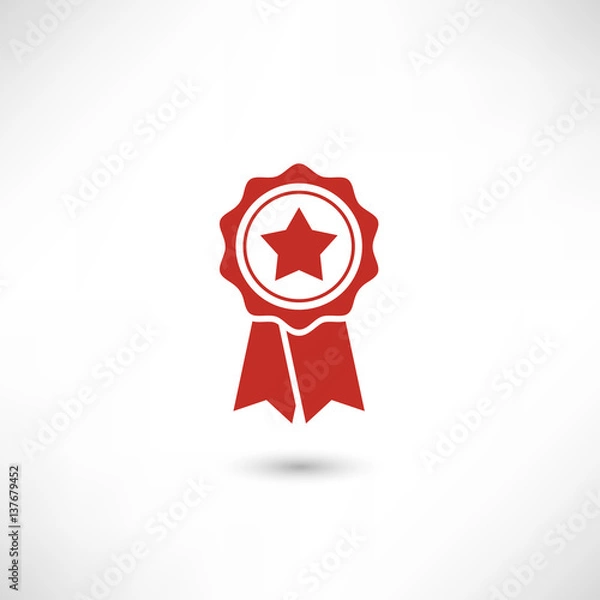 Fototapeta Red Badge Star