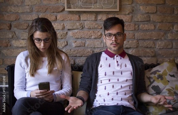 Obraz Couple in a cafe