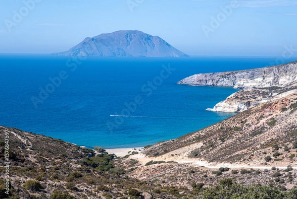 Obraz Antimilos Island view from Profitis Ilias Mount
