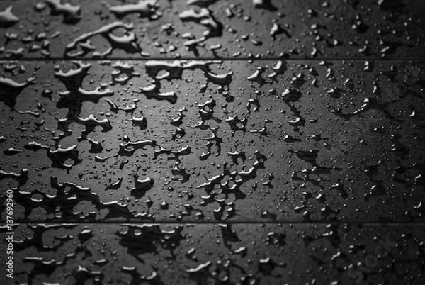 Obraz Background of oak planks with water drops