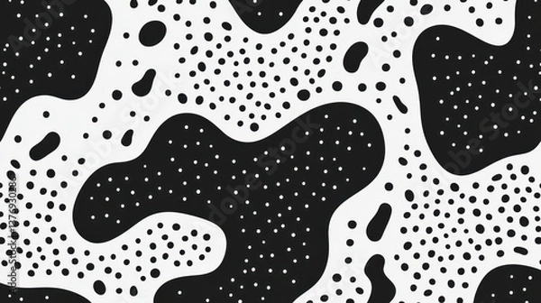 Fototapeta Abstract Black and White Dotted Pattern Design