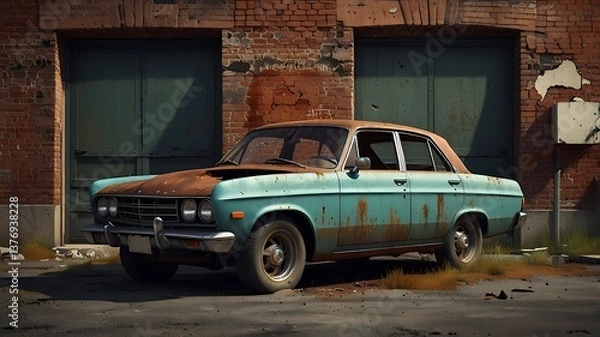 Fototapeta old rusty car