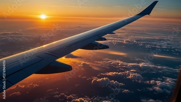 Fototapeta view from airplane window