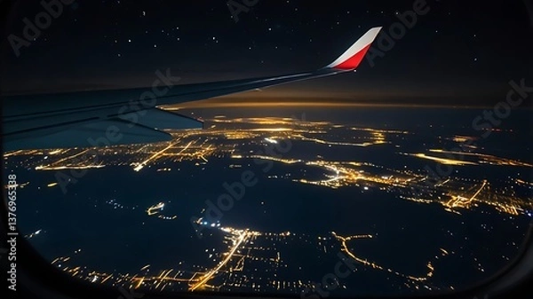 Fototapeta view from airplane window