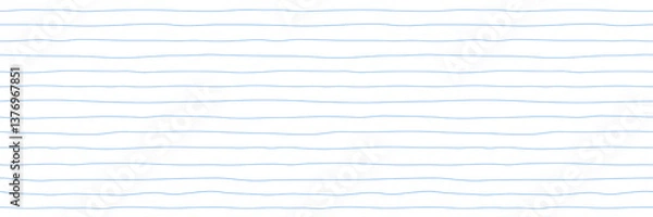 Obraz Line Paper Pattern. Linear Notebook Seamless Background. Vector School White and Blue Striped Page. Grid Hand Drawn Texture