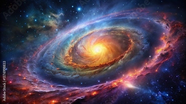 Fototapeta Majestic Nebula Galaxy: Breathtaking Space View with Copy Space for Text Overlay