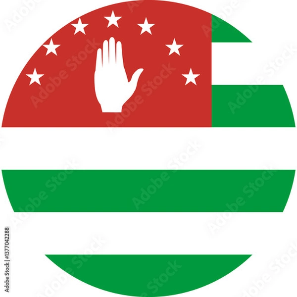 Fototapeta Flag of the Republic of Abkhazia Flag Round Icon