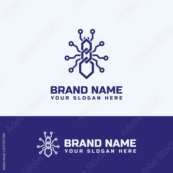 Fototapeta chain ant technology logo vector