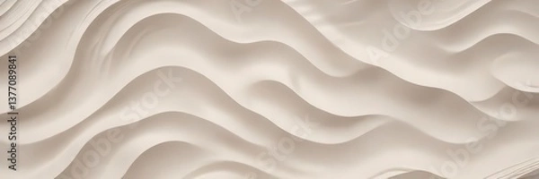 Fototapeta Symmetrical wave pattern on a light-colored background with subtle ripples and foamy texture,  waveform,  minimalist,  waves