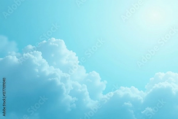 Fototapeta Calming light blue background with layered cloud textures and subtle gradient fades , gentle, soft