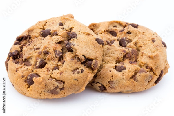 Obraz Cookies nuts on the  isolated on white background.