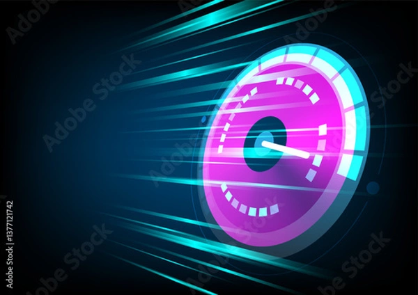 Fototapeta Abstract background with futuristic speed dashboard