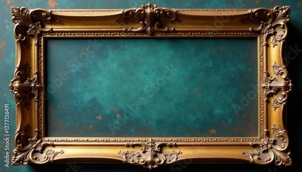 Fototapeta Majestic antique picture frames with intricate carvings, intricate, majestic