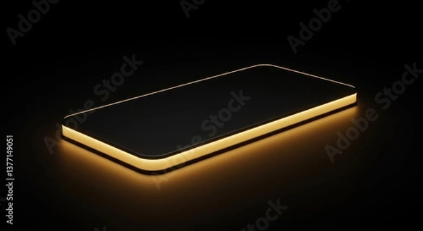 Fototapeta high contrast luxury advertisement with glowing edges and deep shadows, perfect for tech or high end brands.
