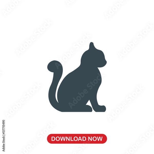 Obraz Cat silhouette icon vector