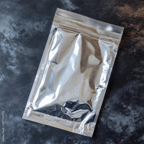 Fototapeta High-end product image of an unopened sports trading card foil packet displaying shiny surface and packaging design