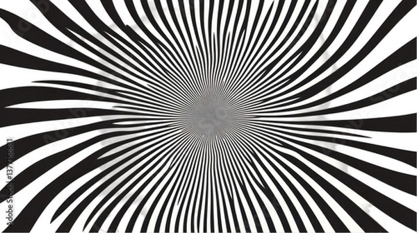 Fototapeta Abstract Black and White Optical Illusion Pattern Design