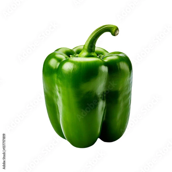 Obraz Green Bell Pepper Isolated on a Transparent Background