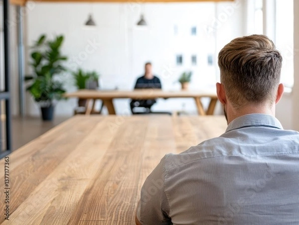 Fototapeta A dynamic office with employees engaged in creative ideasharing activities