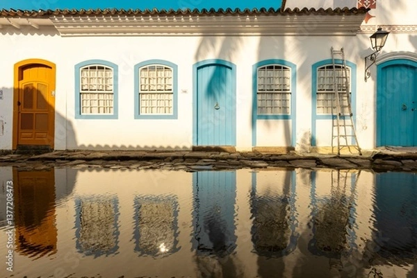 Obraz Scenic view capturing the charm and traditional architecture of Paraty, a historic town in Rio de Janeiro, Brazil
