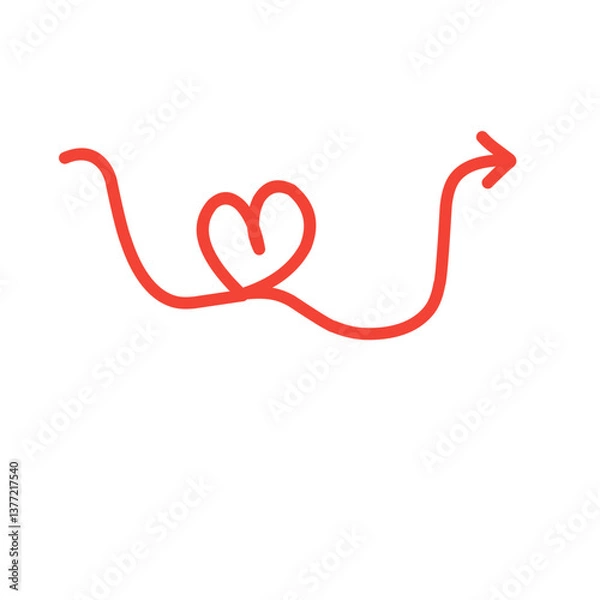 Fototapeta heart shape arrow line