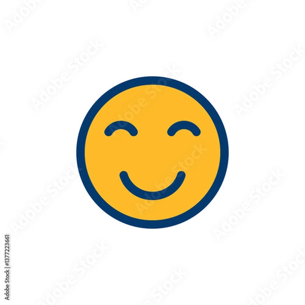 Fototapeta Smile icon vector isolated on white background. Smile vector icon. Emoticon Icon vector. Emoji