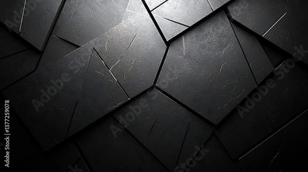 Fototapeta Dark Hexagonal Geometric Texture Background