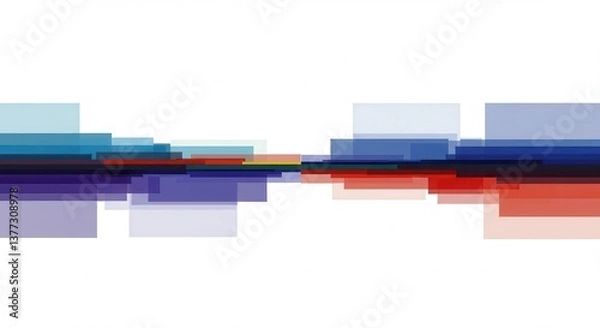 Fototapeta Abstract Geometric Horizontal Background with Blue Brown and Purple Rectangular Shapes