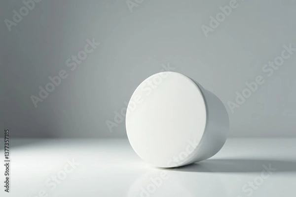 Fototapeta Bright white studio shot, highlighting pristine object, texture, simple, studio