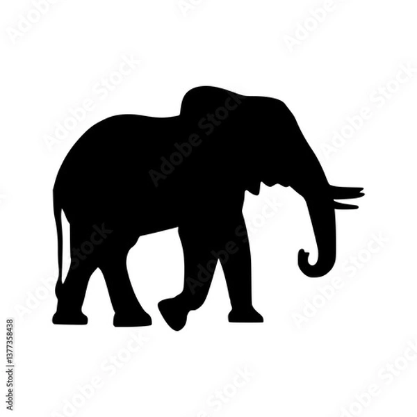 Obraz Elephant Silhouette Vector Graphic