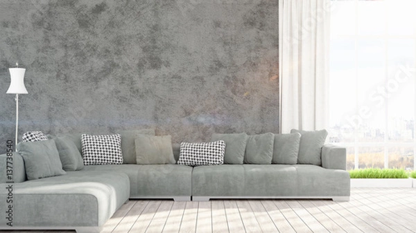 Fototapeta Modern bright interior . 3D rendering