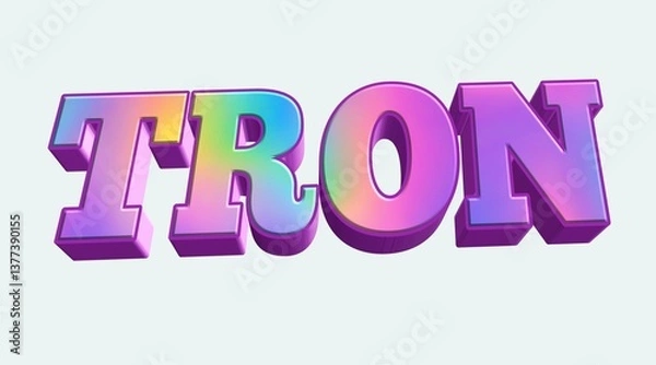 Obraz Colorful 3D Gradient Text Art Displaying The Word 'TRON'