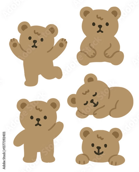 Obraz set of teddy bears