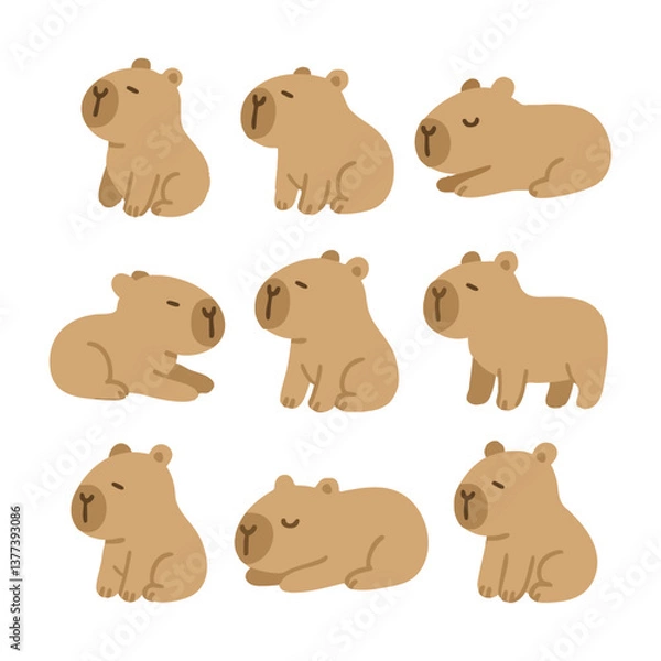 Obraz set of capybara
