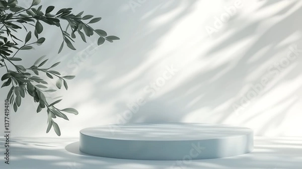 Obraz Blue background, Podium, Space 04