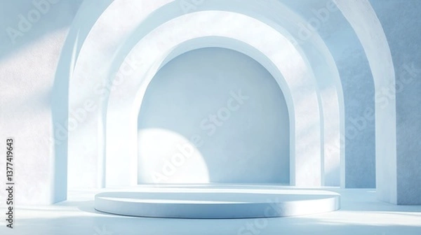 Obraz Blue background, Podium, Space 02