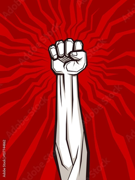 Fototapeta clenched fist vector illustration for resistance and revolution symbol